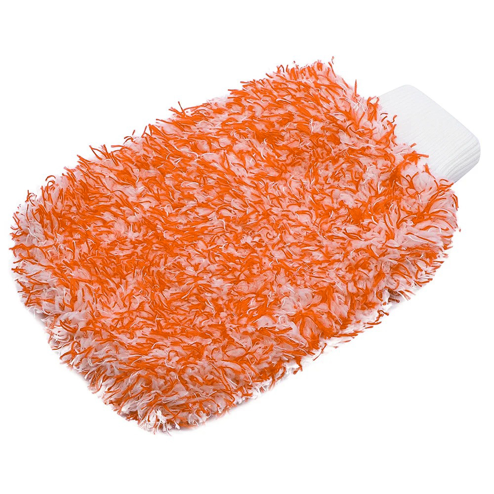 Guantes de lavado de coches, guante de limpieza de terciopelo Coral de agua fuerte de microfibra, herramientas de limpieza de eliminación de polvo engrosadas suaves, accesorios para coche: Descolorido