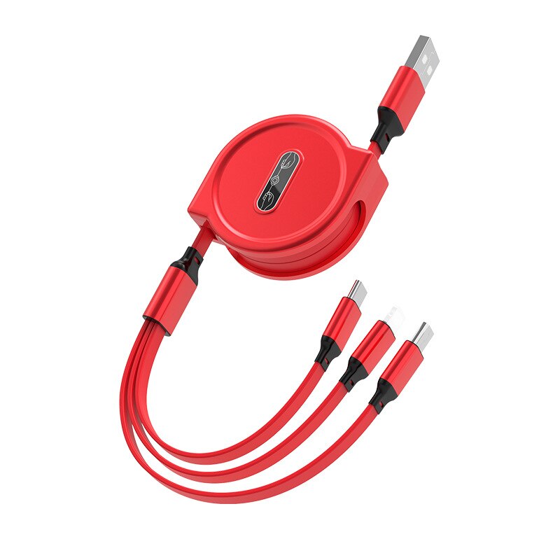 GZKZLIA – câble de Charge rapide 3 en 1 micro usb 3A pour iPhone 11 et 12 ipad, accessoire télescopique Portable de 1.1m, Z58