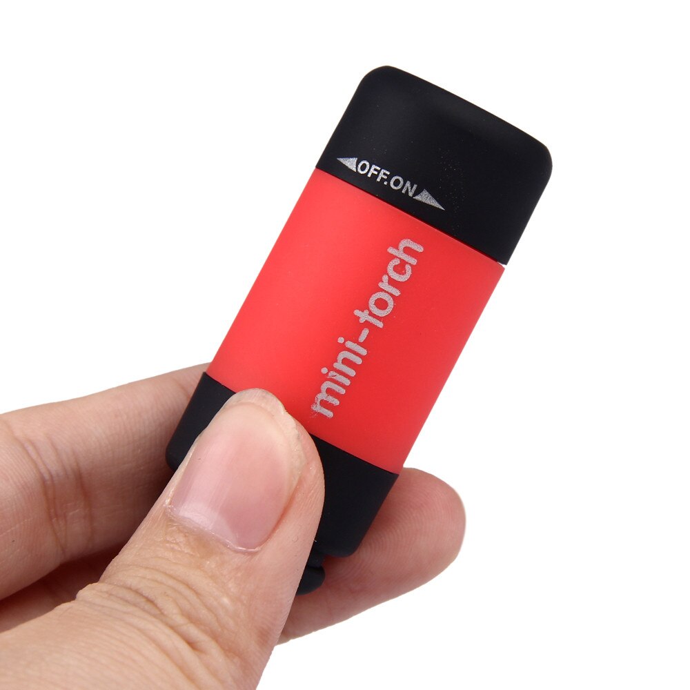 Mini-Torch 0.3W 25Lum USB Rechargeable LED Torch Lamp Flashlight Keychain Key Rings: Red