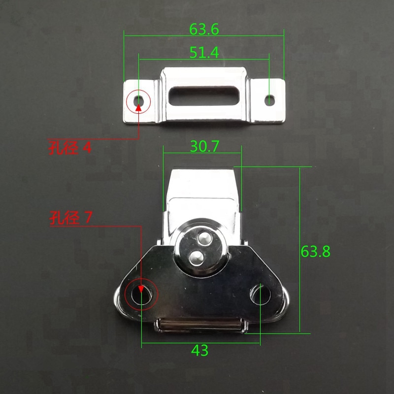 Butterfly Lock Buckle Metal Nose Lock Air Tool Wooden Box Rotating Locks Hardware Kit Accessories