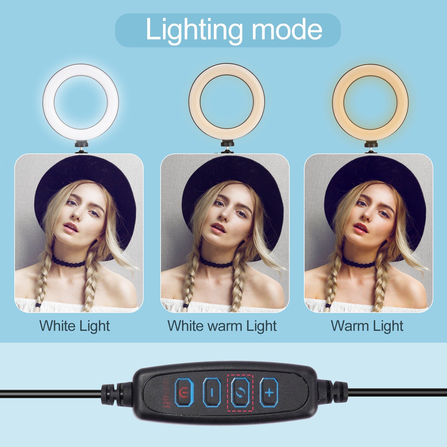 Fotopal 6/10 inch Dimmable Cold Warm 3 Colors LED Studio Camera Ring Light Makeup Lamp Photo Phone Video Light Lamp With Tripods