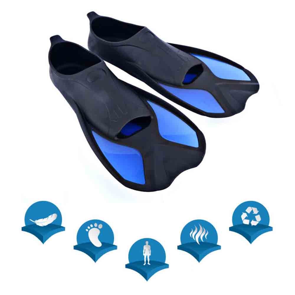 1 par de aletas de silicona para nadar adultos snorkel aletas para el pie aletas de buceo principiante corto Set de entrenamiento de pies Set de aletas de pato