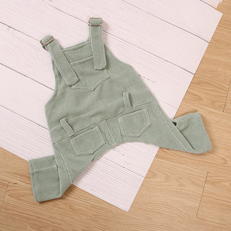 Adjustable Dog Jumpsuit Winter French Bulldog Clothes for Dogs Coat Warm Pet Dog Clothes Pug Clothing for Dog Pajamas Outfit: Green / L