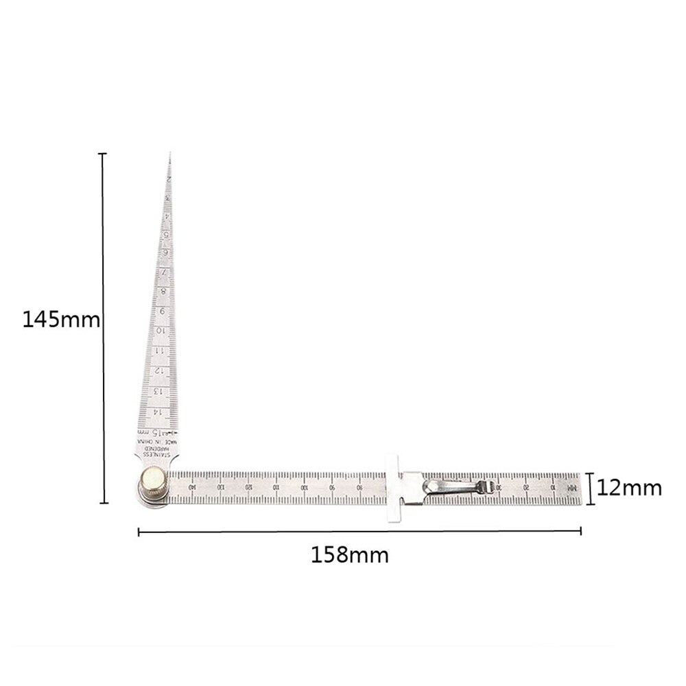 DIYWORK Wedge Taper Ruler Welding Taper Feeler Gauge Depth Ruler Hole Inspection For Measurement Tool 1-150mm