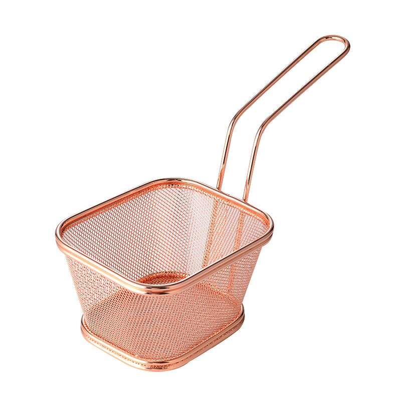 Mini French Deep Fryers Basket Net Mesh Fries Chip Kitchen Tool Stainless Steel Fryer Home Mini French Fries Baskets Strainer