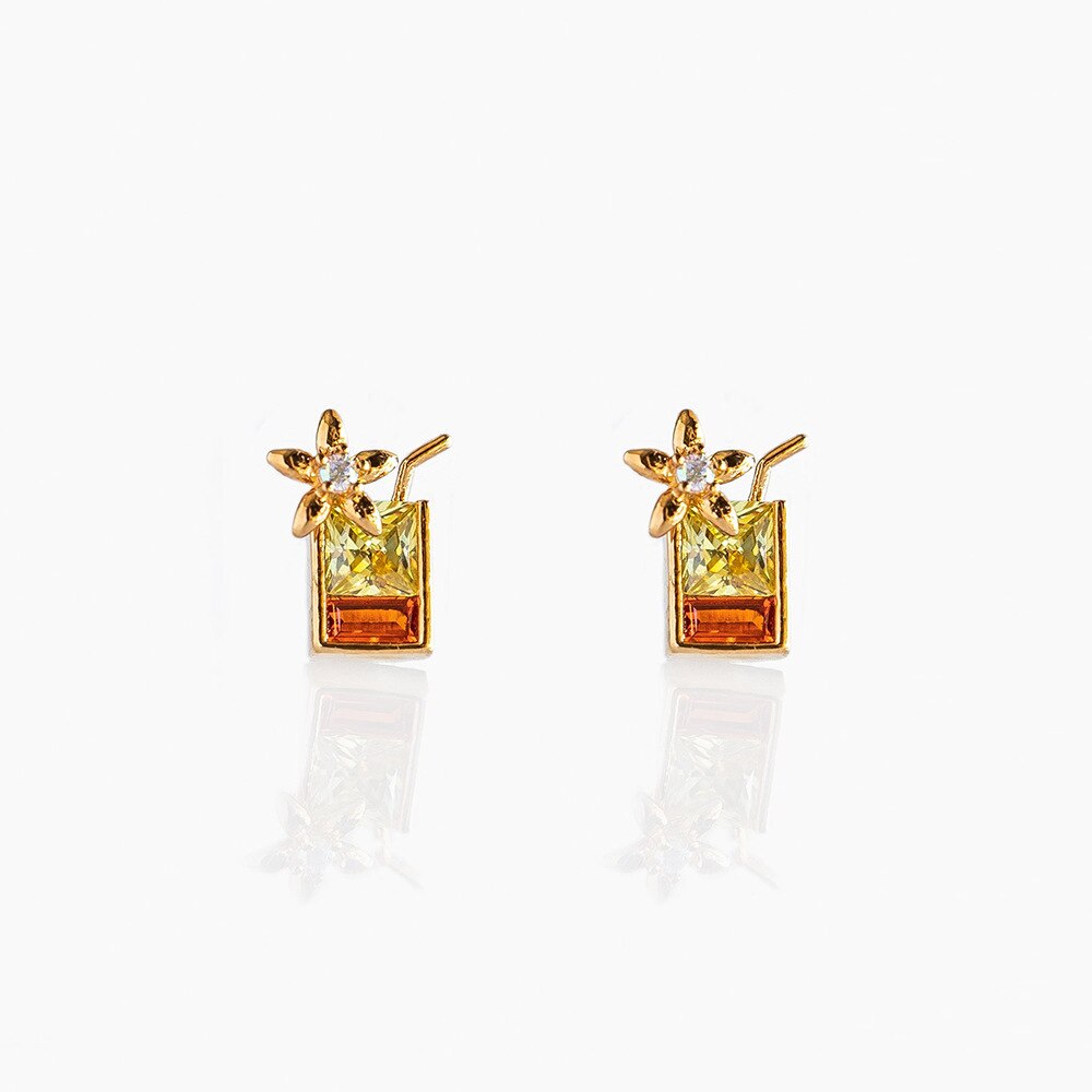 Boucles d'oreilles en plaqué or 18K, 1 paire, , doux, sucette, crème glacée, Helix, Cartilage, Piercing, bijoux, , été: 10