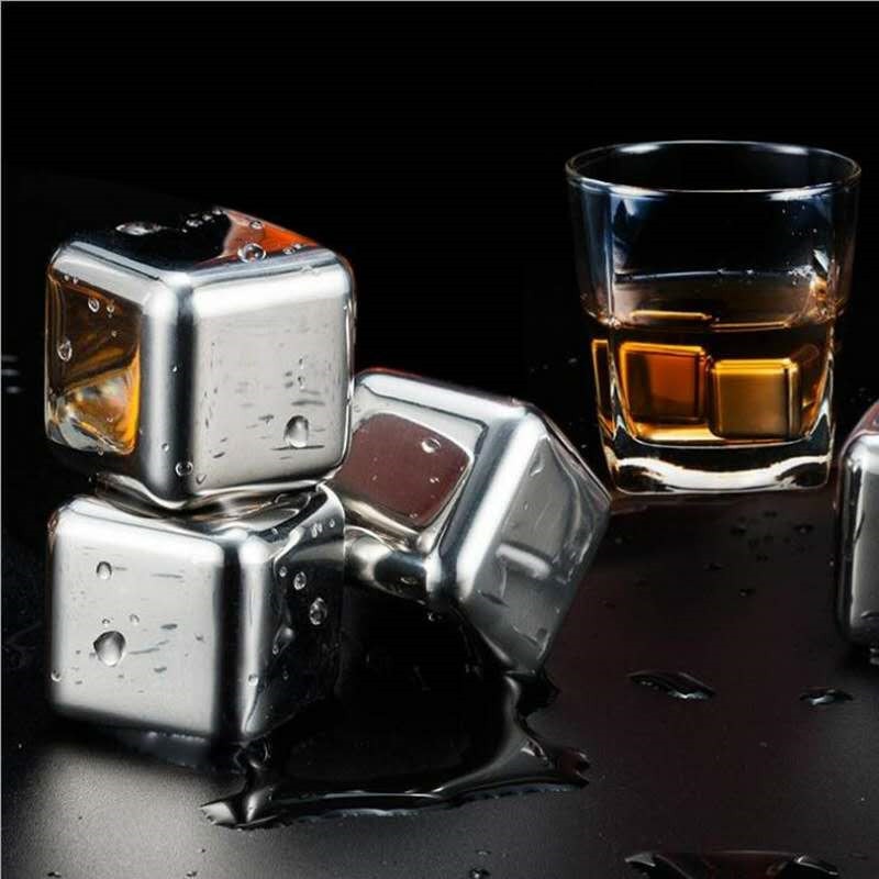 1/4/6/8 PCS Rvs 304 Whisky Stenen Ijsblokjes in Pakket, whiskey Cooler Rocks, Ijs steen islande Met Plastic Doos