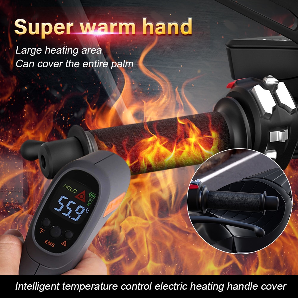 WUPP Motorcycle Handlebar Heated Pad 12V Universal Inserts Handlebar Hand Warmers Set for Motorbike