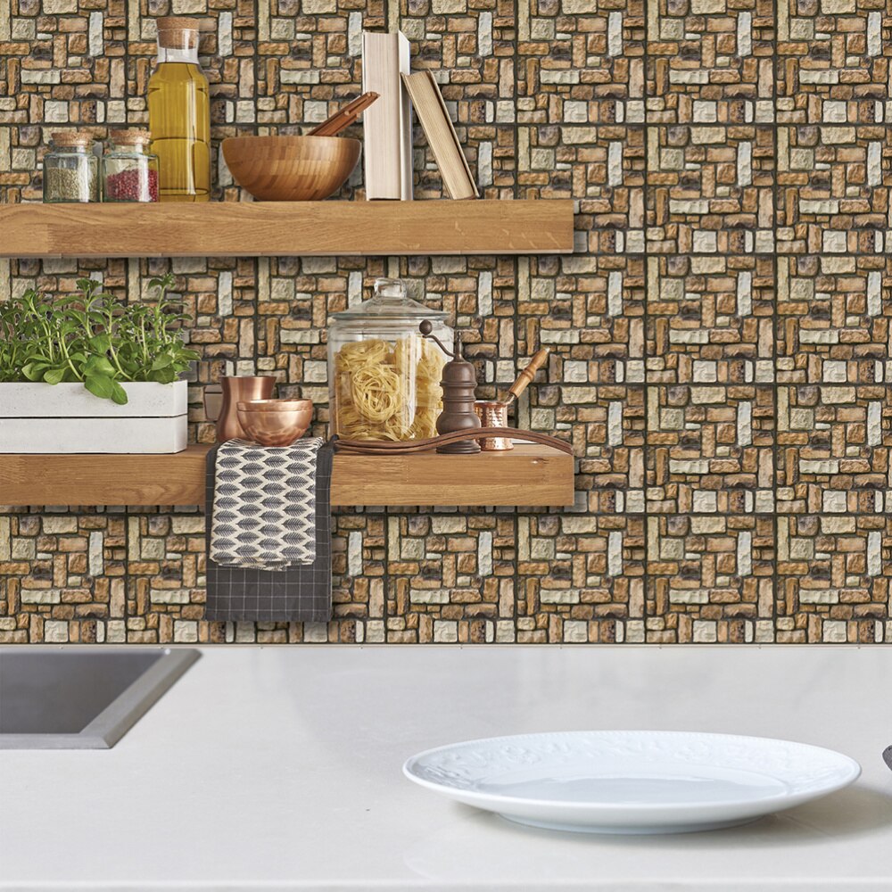 3D Zelfklevende Baksteen Patroon Behang Moderne Muur Achtergrond Tv Decor Behang Voor Slaapkamer Woonkamer 30X30cm (Patroon): As Shown 15