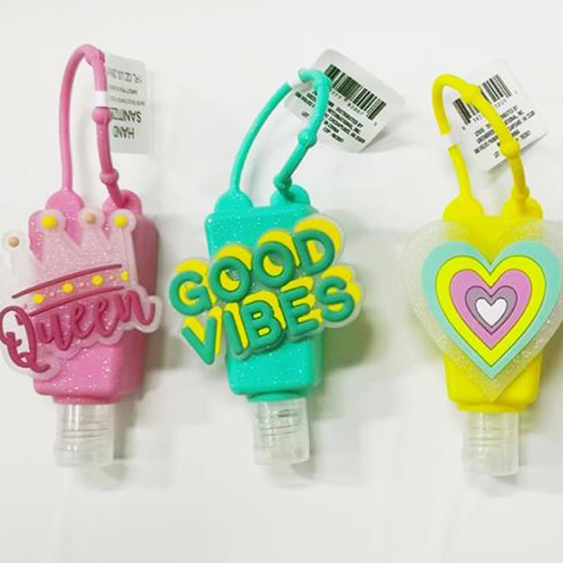 1pcs 30ml Cute Heart Silicone Mini Hand Sanitizer Hand Gel Holder Portable Safe Gel Holder Travel Shampoo Soap Dispenser Bottle