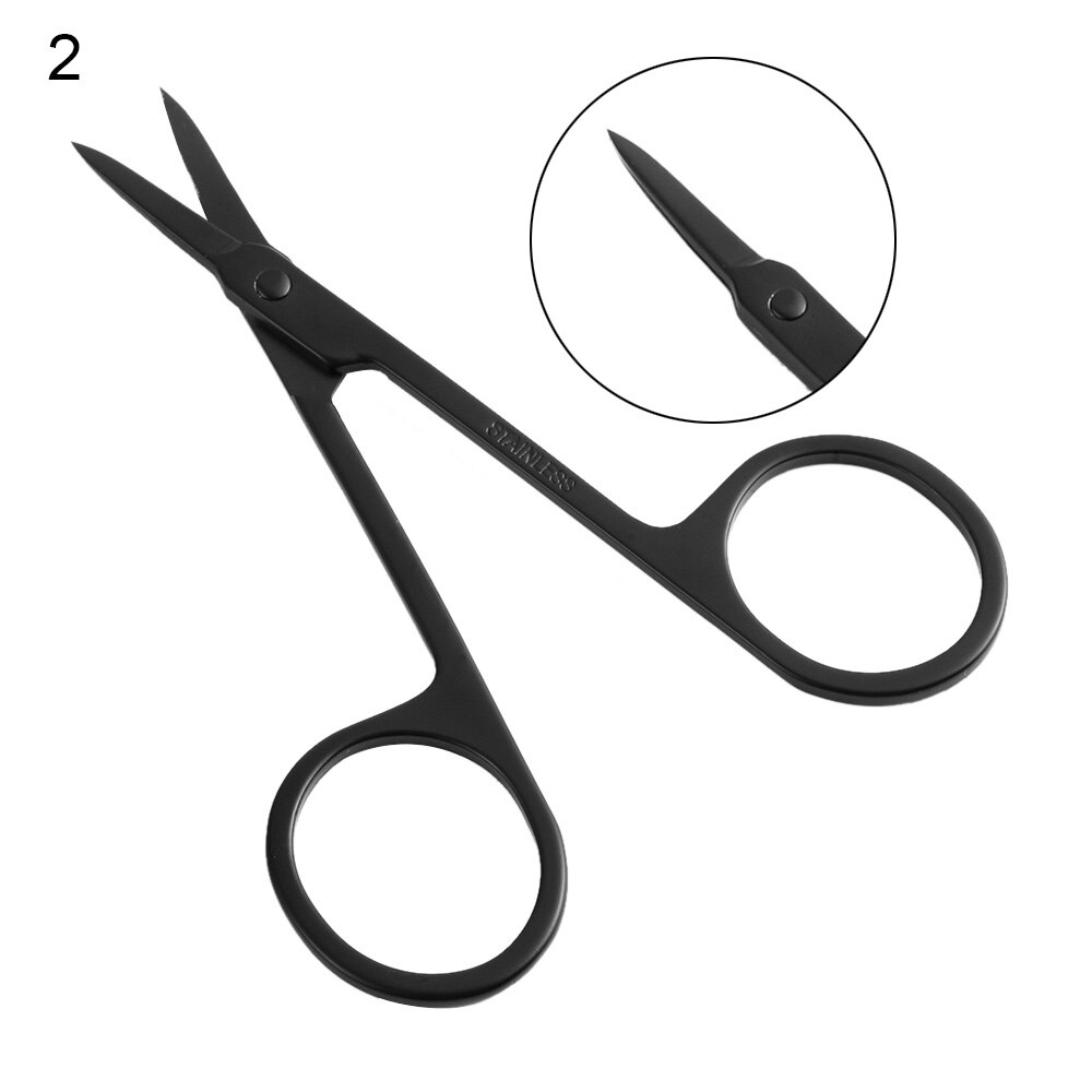 Tijeras de maquillaje de punta redonda de acero inoxidable, utensilio para recortar el pelo de las cejas, cuidado Personal, novedad, 1 ud.: 2