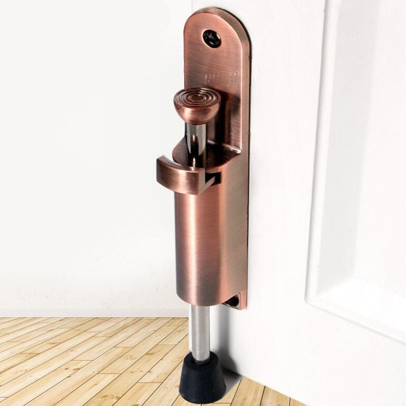 Heavy Duty Door Stopper Zinc Alloy Spring Loaded Step-On doorstop Adjustable Kickdown Door latch Holder Door Buffer Hardware