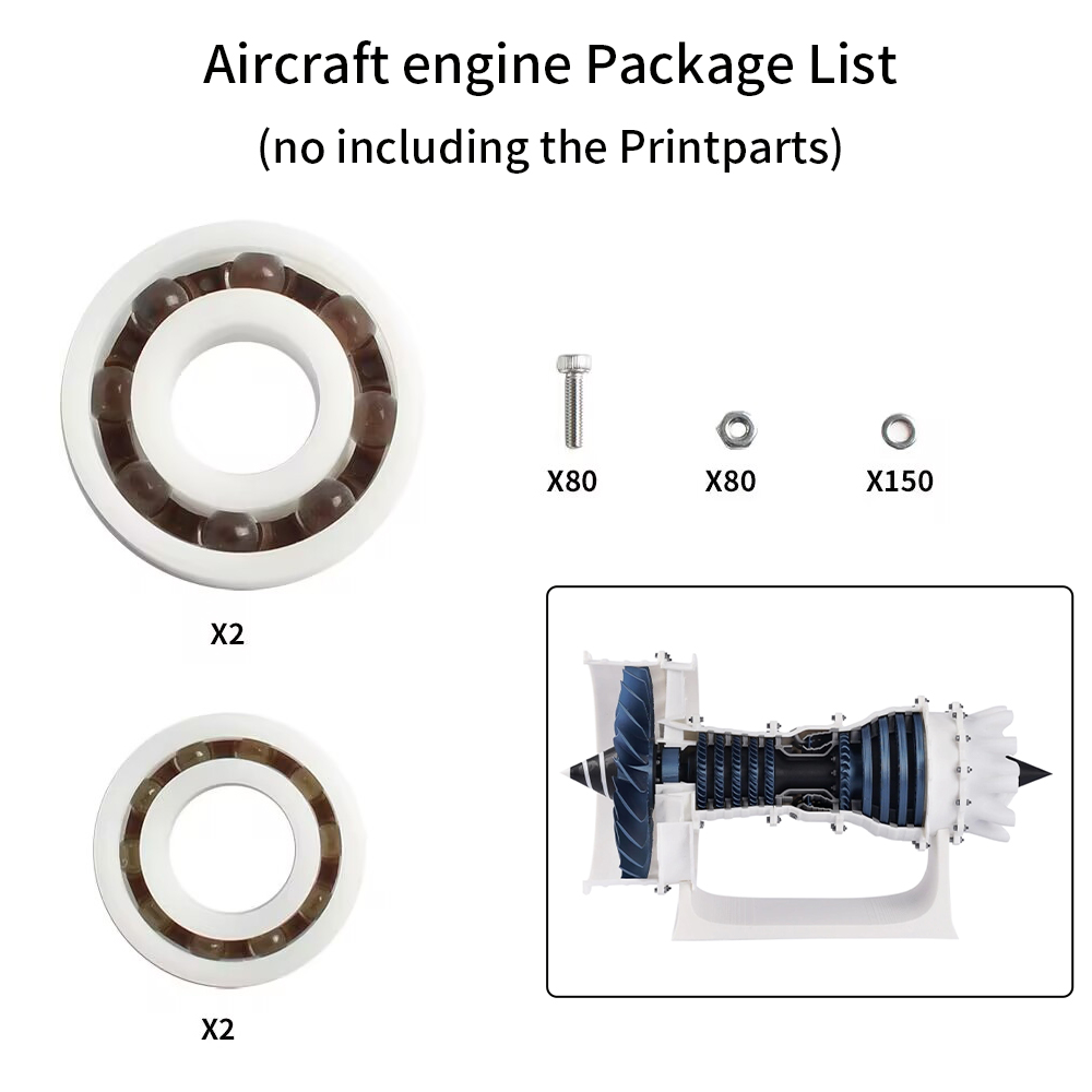 For Bambu Lab Aircraft engine/LED Light/Marble Track/Three-axis Tourbillon 3D Print Parts Model Kit 3d Printer Parts: Blue