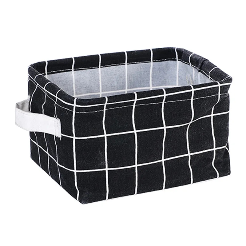 Toy Storage Box Linen Desktop Storage Basket Sundries Laundry Basket Underwear Cosmetic Organizer Office Stationery Organizer: VIOLET/紫罗兰
