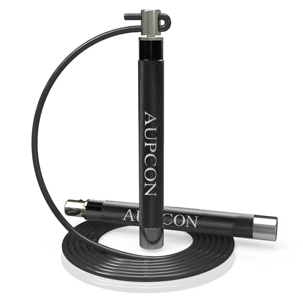 Crossfit Speed Jump Rope aluminium sports equipment for women and men in cardio training workout: Black