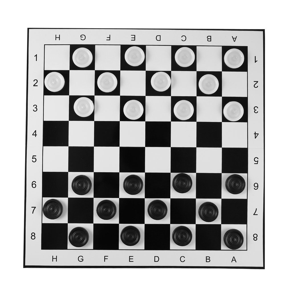 1 Set Ckeckers Durable Gefaltete Kunststoff Faltbare Zugluft Checkers Schach Checkers Set Für Kinder Kinder Erwachsene: Default Title
