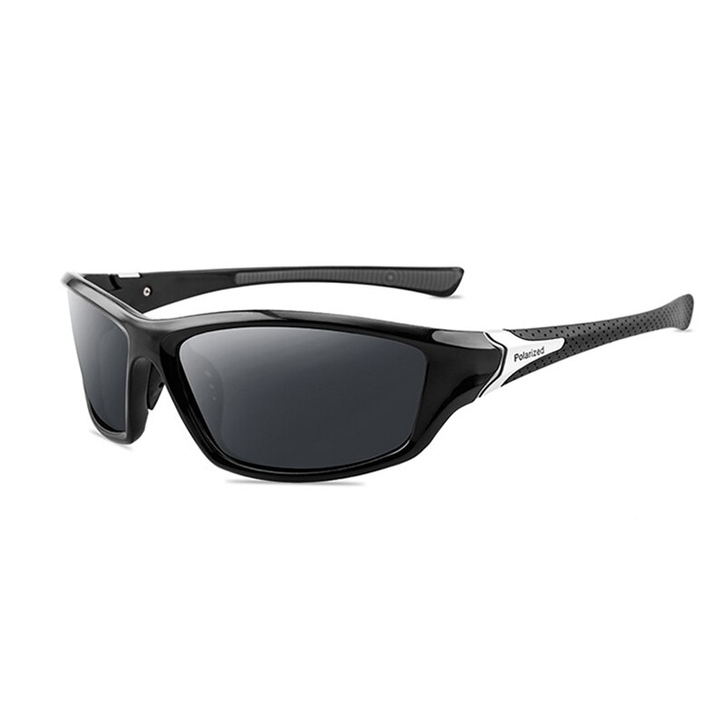 Spesialiserte hd fiske briller polariserte  uv400 fiske solbriller unisex utendørs camping fottur briller sport sykling beskyttelsesbriller: Svart grå