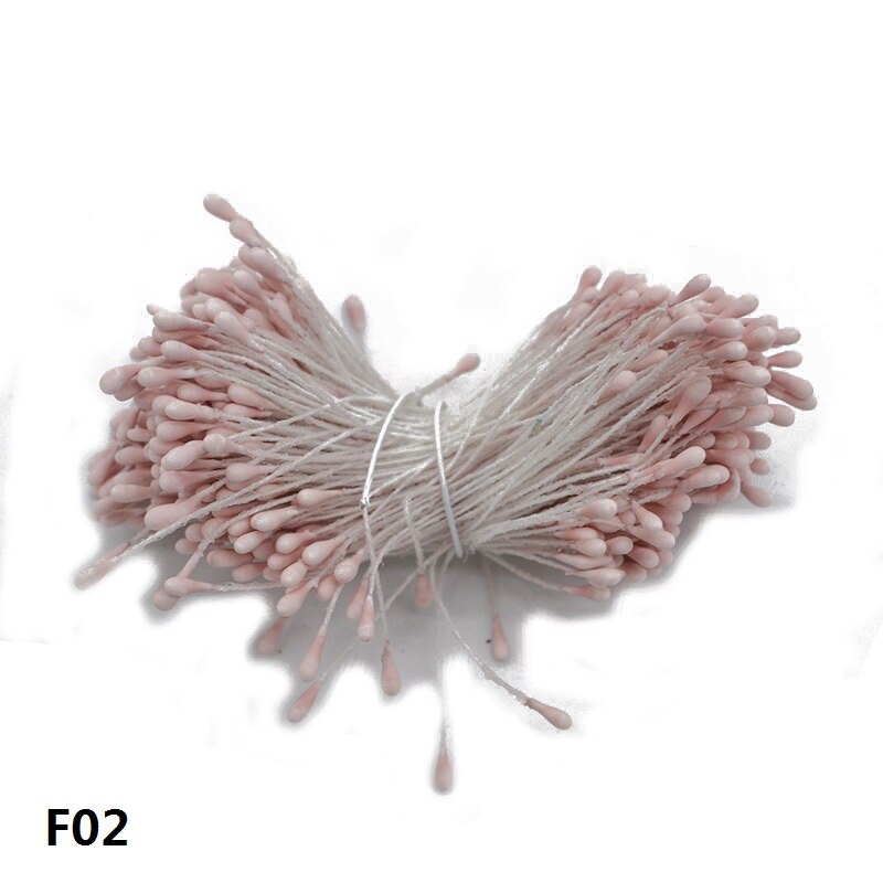 400pcs/lot Mini Flower Stamen Pistil DIY Artificial Double Heads Floral Stamens Home Wedding Decoration Cake Flowers Accessories: F02