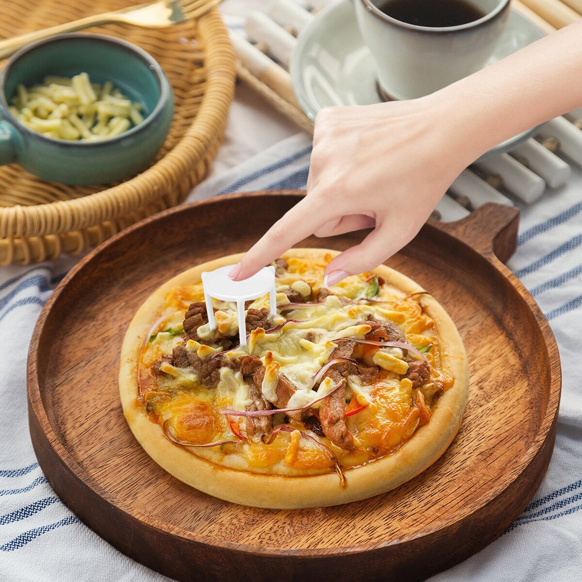 100 stk pizza saver stand hvid plast stativ stak til restaurant container pizza stativ stativ anti-vedhæftning støtte ramme