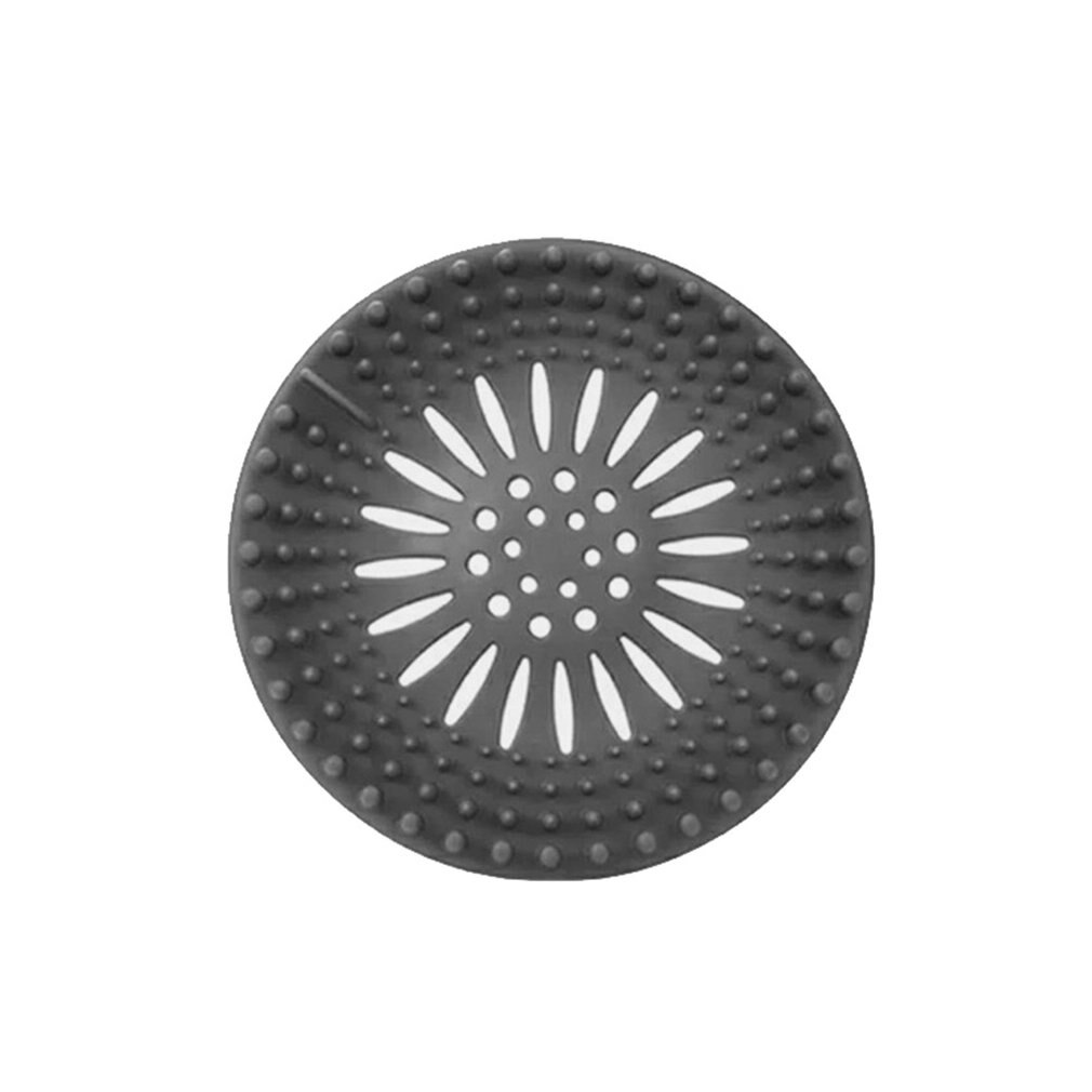 Runde gulvafløbsmåtte dækselpropp vandfilter brusebadafdækning vaske filter filter hårpropp til badeværelse køkken: Grå