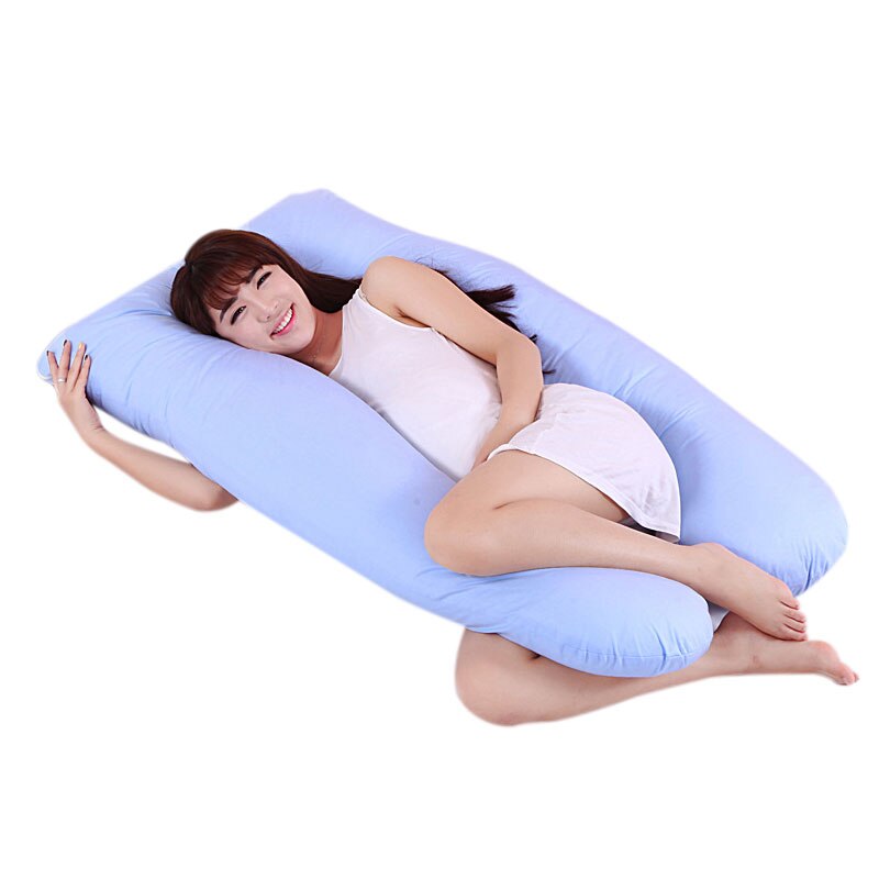 Maternity Pregnancy Boyfriend Arm Body Sleeping Pillow Case Covers Sleep U Shape Cushion Cover B99: Blue