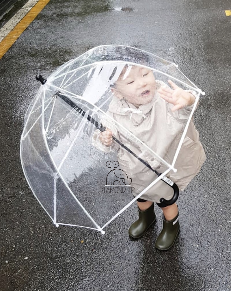 Parabrisas para lluvia, paraguas transparente, paraguas Kawaii para chico, Mini paraguas pequeño, fácil, umbrelato, fijación S014