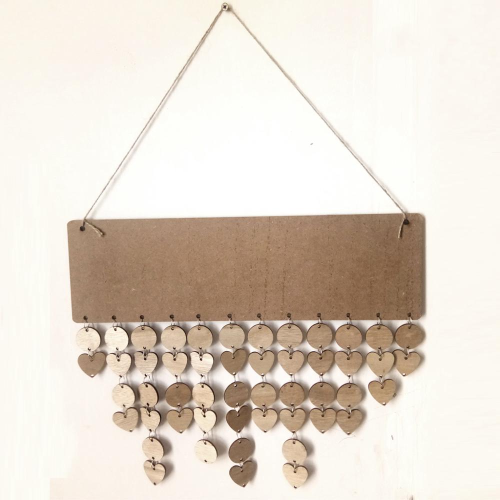 Calendario de recordatorios de cumpleaños familiar, tablero de madera artesanal, placa colgante de pared Vintage para el hogar, y decoraciones de