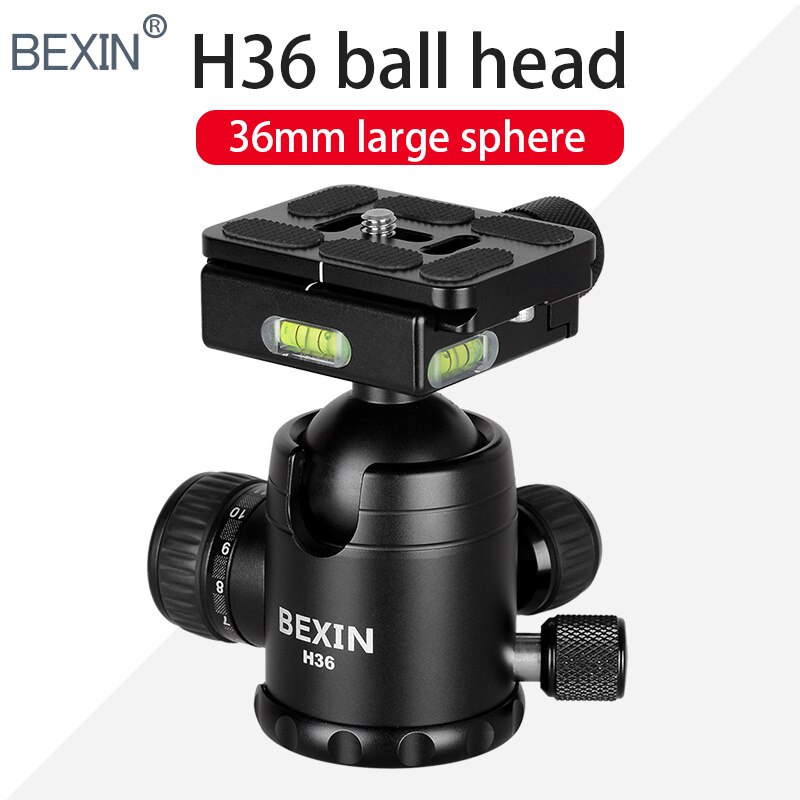 Bexin H36 36Mm 360 Horizontale Rotatie Panoramisch Statief Bal Hoofd Zware Laden 20Kg Met Quick Releae Plaat