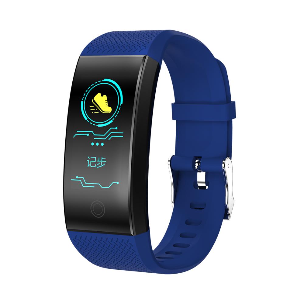 Smart watch  qw18 ip68 vandtæt smartband puls søvnmåler sports passometer fitness tracker bluetooth smartwatch: Blå