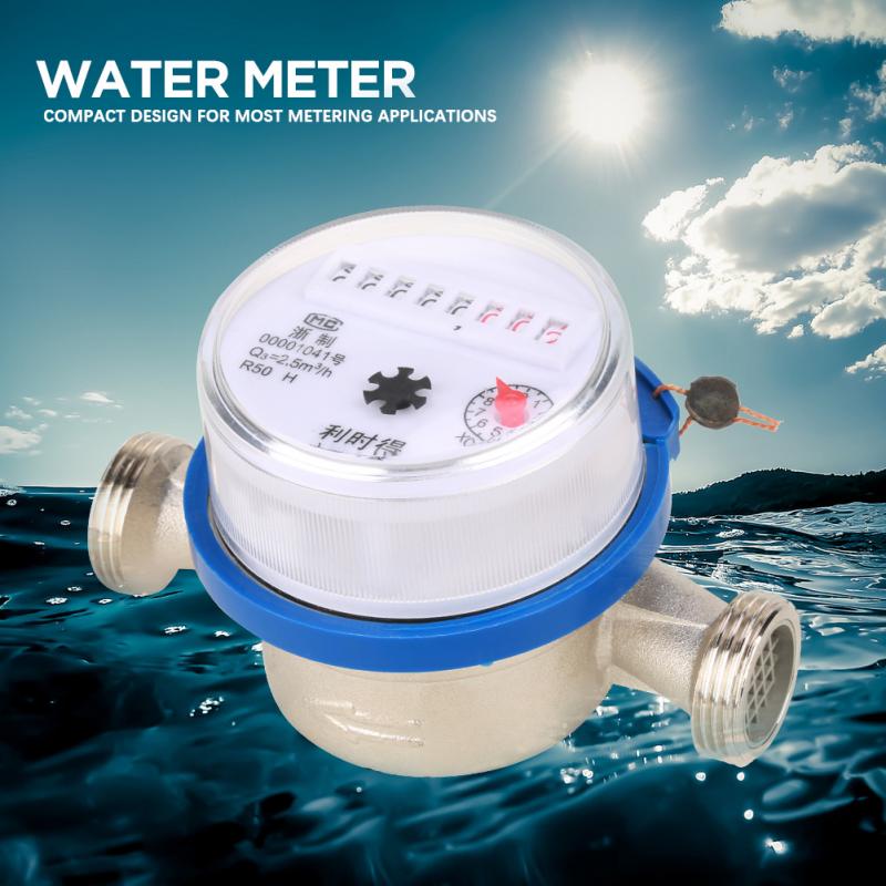 15mm 1/2&quot; Garden Home Plastic Cold Water Meter Single Water Flow Dry Table Measuring Tools