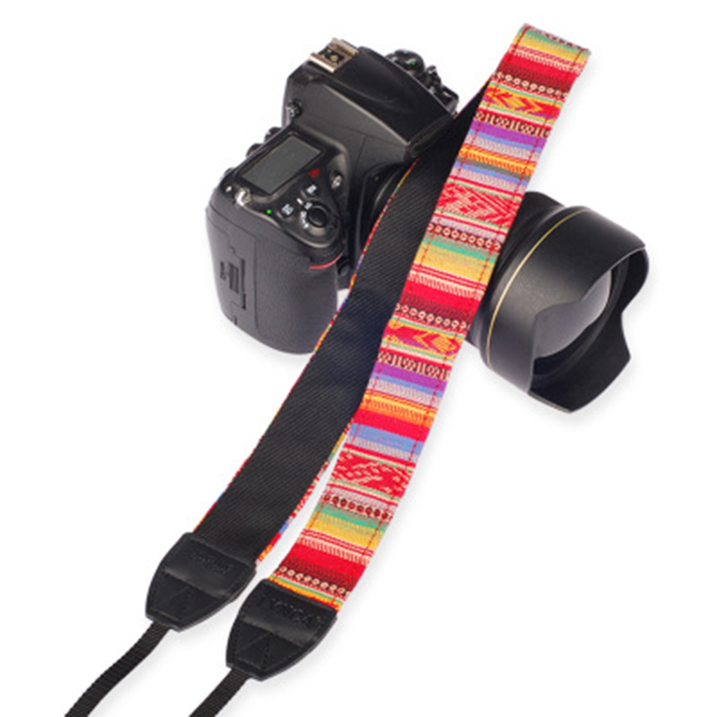 Kamera skulder halsrem slr kamera vintage bælte vævet brokade cam band retro etnisk stil