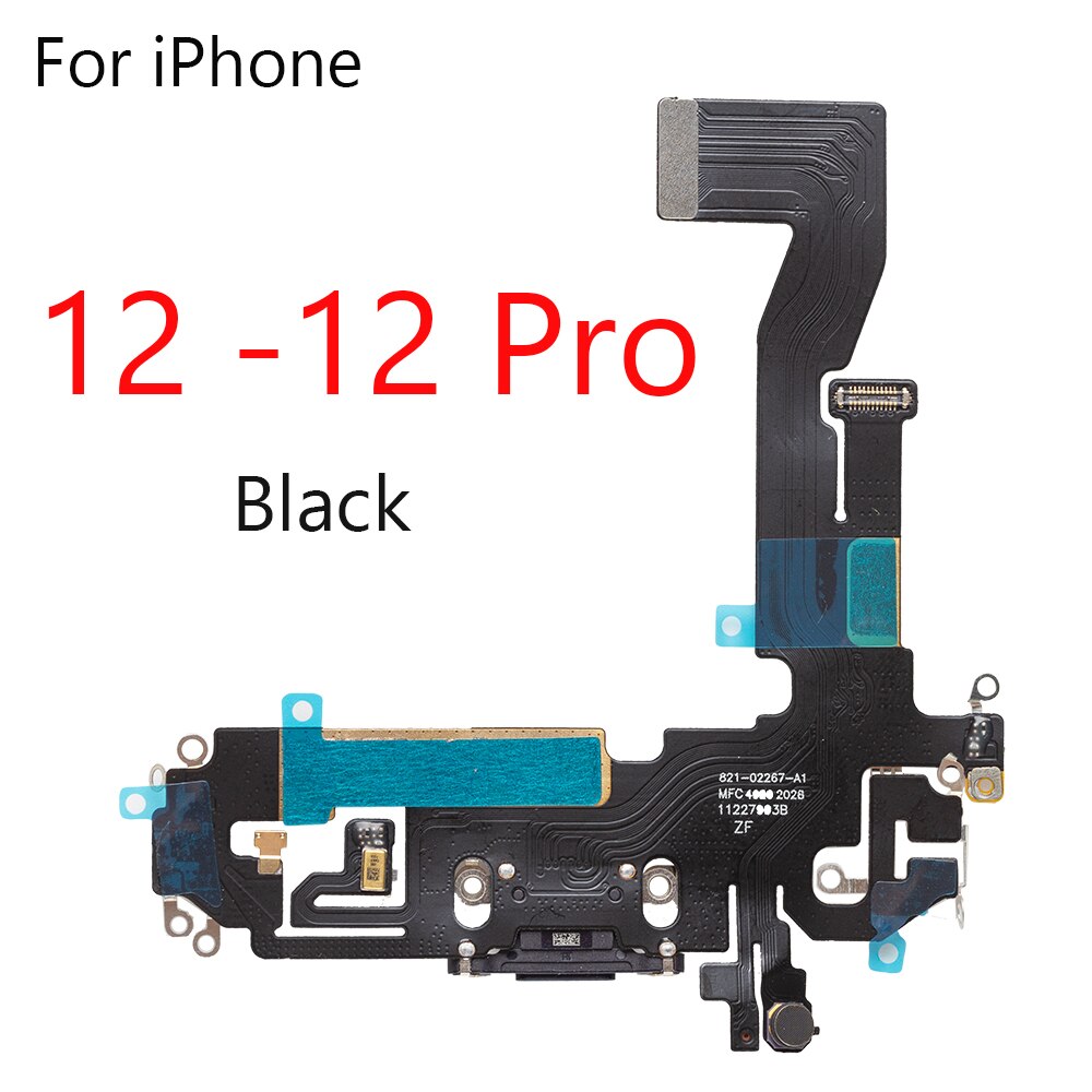 USB Charger Port Connector Dock Charging Flex Cable For iPhone 12 Pro 12Pro Max mini Replacement: For 12 12 Pro Black