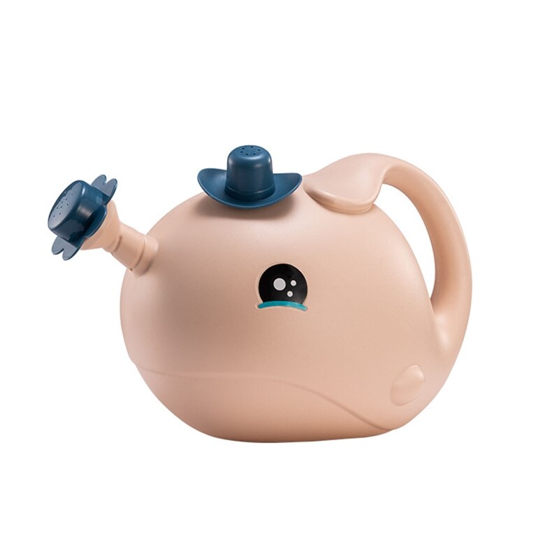 Regadera de elefante de dibujos animados para niños, botella de plástico de 1L, hervidor de agua largo para plantas, macetas de flores, hogar, Patio, césped: 1.2L pink
