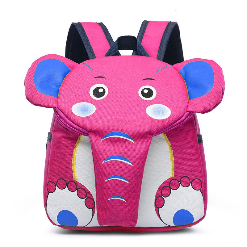 Subiu Sacos De Escola para Meninas Meninos Elefante Criativo 3D Projeto Animal Crianças Sacos de Crianças Mochila Mochila Escolar Dos Desenhos Animados Schoolbag: Rose