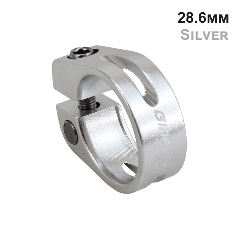 KL68 Fahrrad Sattelstütze Klemme Aluminium 28.6/30.2/31.8/34,9mm Fahrrad Sitz Post Rohr Klemme MTB Berg rennrad Sitz Schellen: 28.6mm Silber-