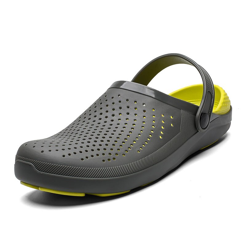 Zomer Mannen Klompen Sandalen Strand Slippers Voor Mannen Mannelijke Schoeisel Zomer Schoenen Man Big Size tuin Klomp: greyyellow / 11