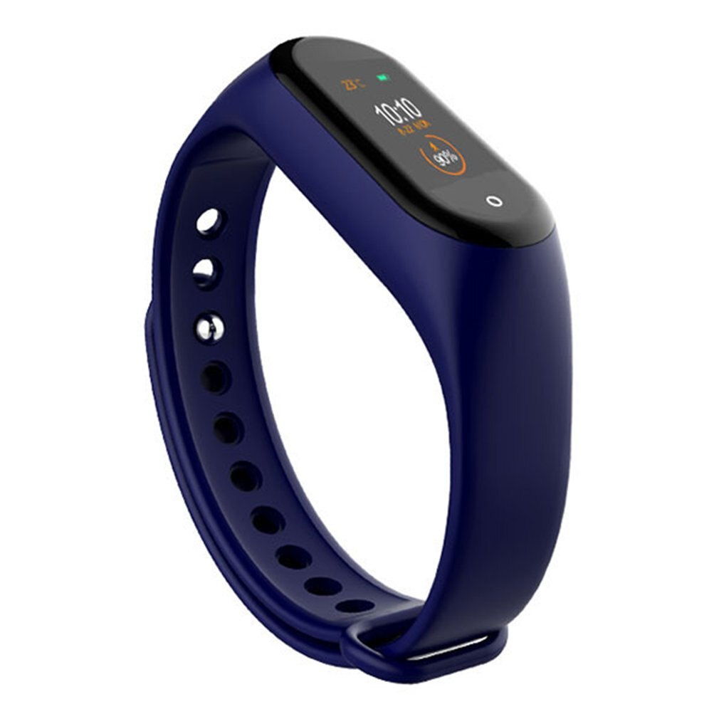M4 Smart Band 4 Fitness Tracker Horloge Sport Armband Hartslag Bloeddruk Smartband Monitor Gezondheid Polsband: BLUE