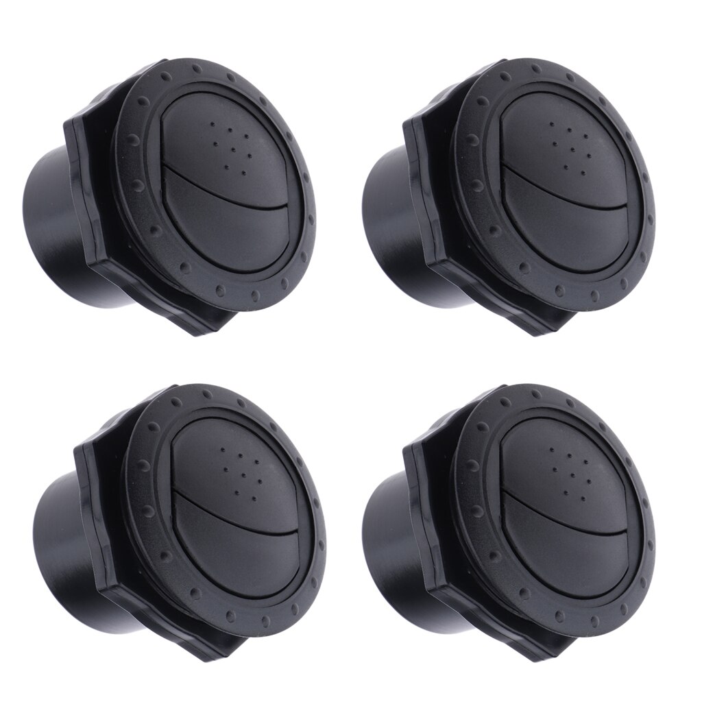 4pcs 2.36 x 2.55 inch Round Air Vent Louver, Air Conditioner Deflector Grill Cover for Marine Boat RV Caravan Car - Black