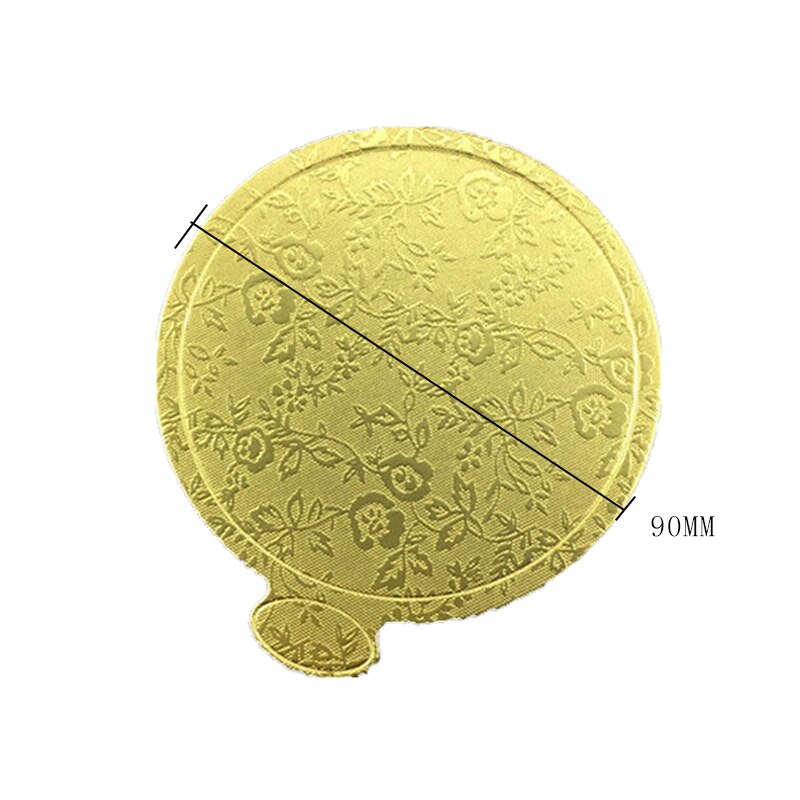 20pcs/set 9cm Round Mousse Cake Board Gold Paper Cupcake Dessert Displays Tray Wedding Birthday Cake Pastry Decorative Tools: Default Title