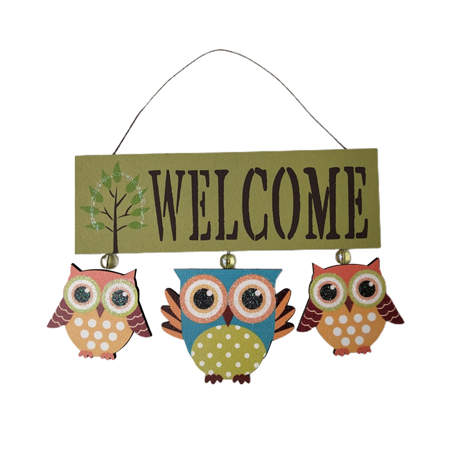 Houten Uil Welkom Decor Voordeur Welkom Teken Unieke En Opvallende Deur Opknoping Decoratie Voor Thuis: Green