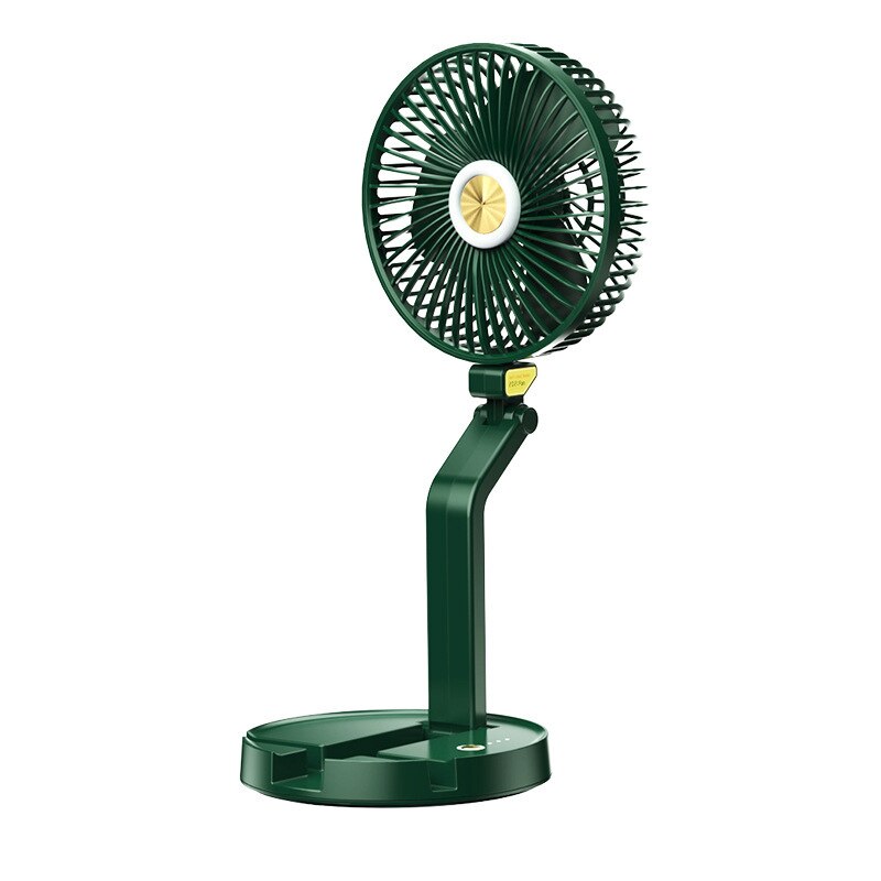 2600mAh/5200mAh Mini Portable Folding Table Lamp Fan USB Charging Table Light Fan Three Gears Wind Telescopic Fan: B green