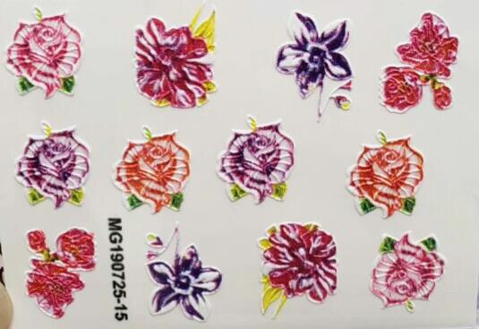 3D arrived Acrylic Engraved Nail Sticker black white lace Water Decals Empaistic Nail Water Slide Decals Z0206: 1