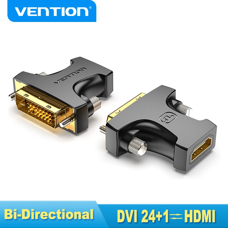 Vention-adaptador HDMI a DVI, convertidor bidireccional DVI-D 24 + 1 macho a hembra, Conector de Cable para PC, PS4, TV Project