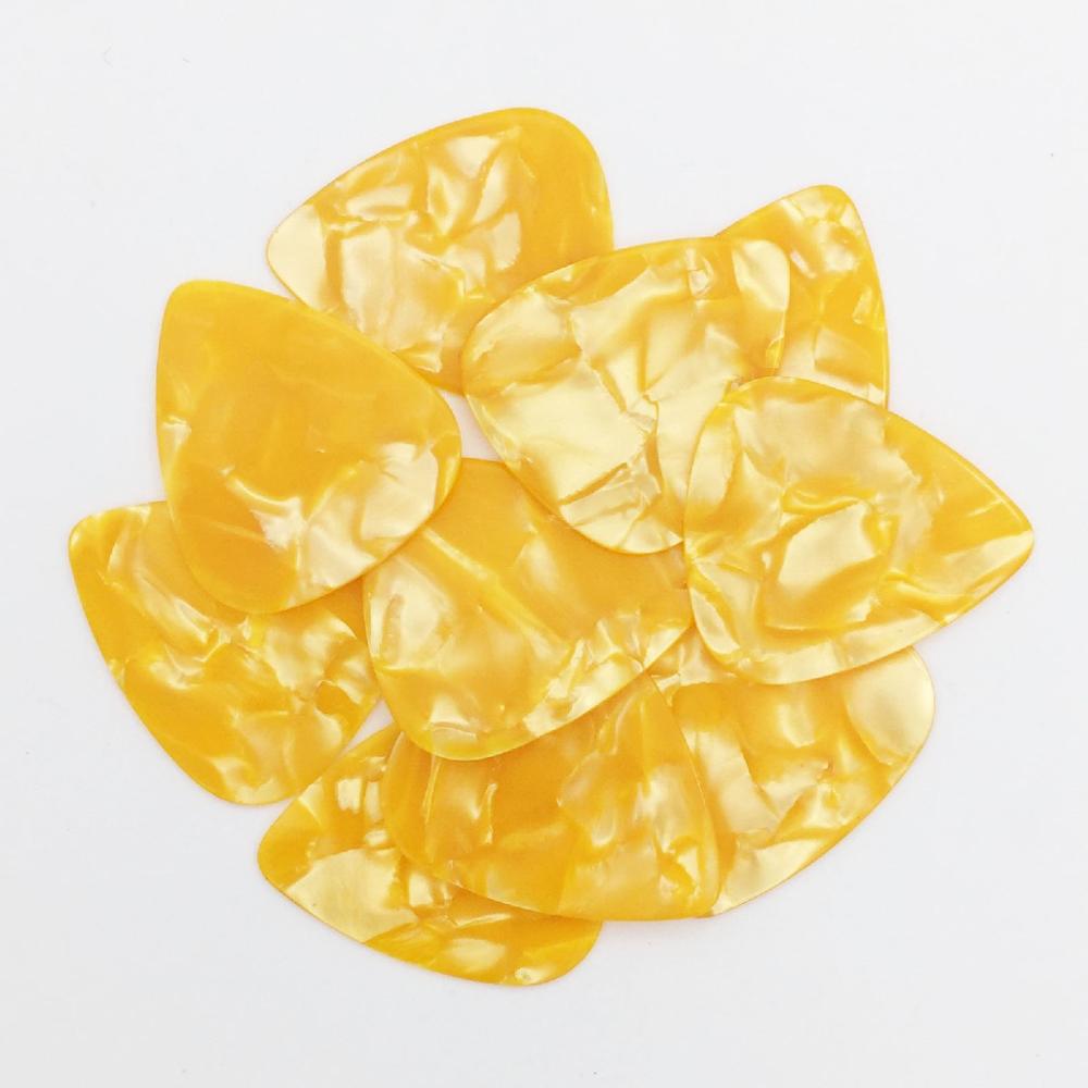50 stuks 0.96mm Celluloid Plectrum Mediator voor Akoestische Elektrische-10 Kleuren Custom: 50pcs Yellow