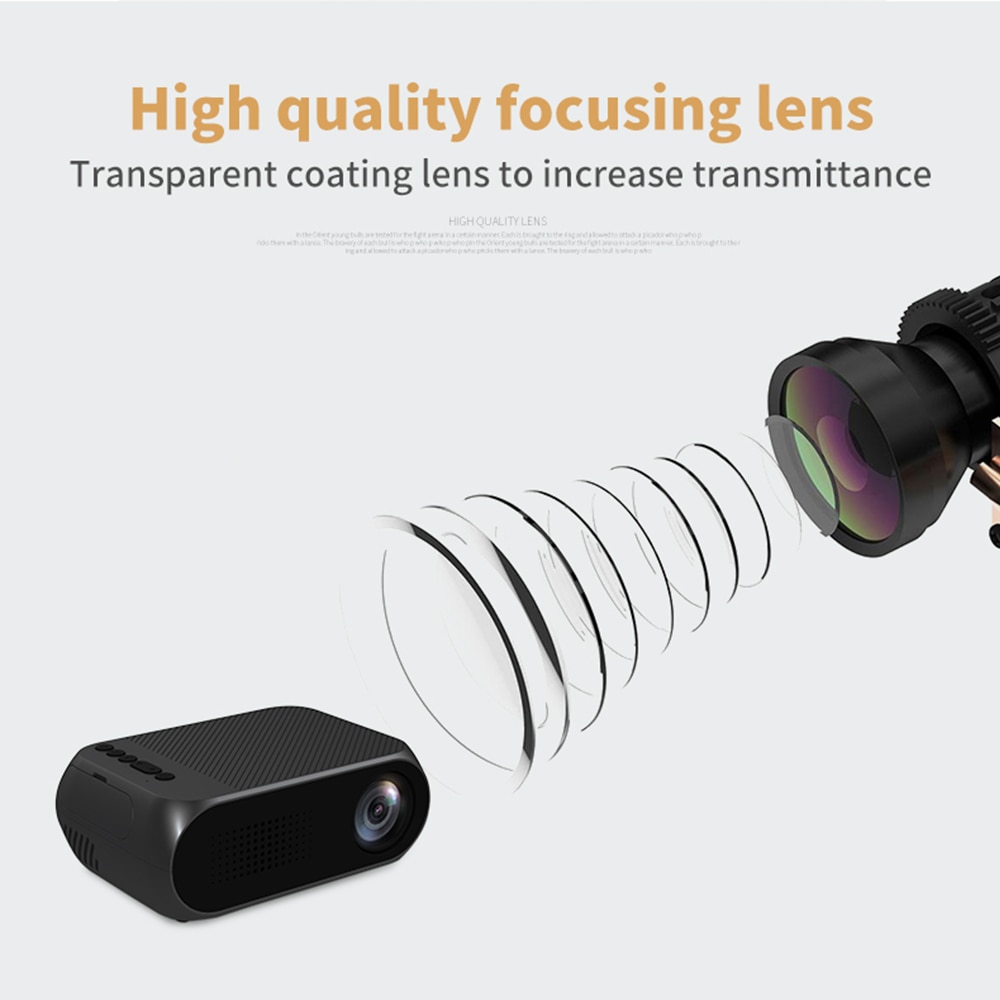 Aibecy YG320 mini przenośny projektor doprowadziło 1080P obsługiwany 600 lumenów multimedialny projektor wideo robić systemu kina domowego pilot zdalnego sterowania
