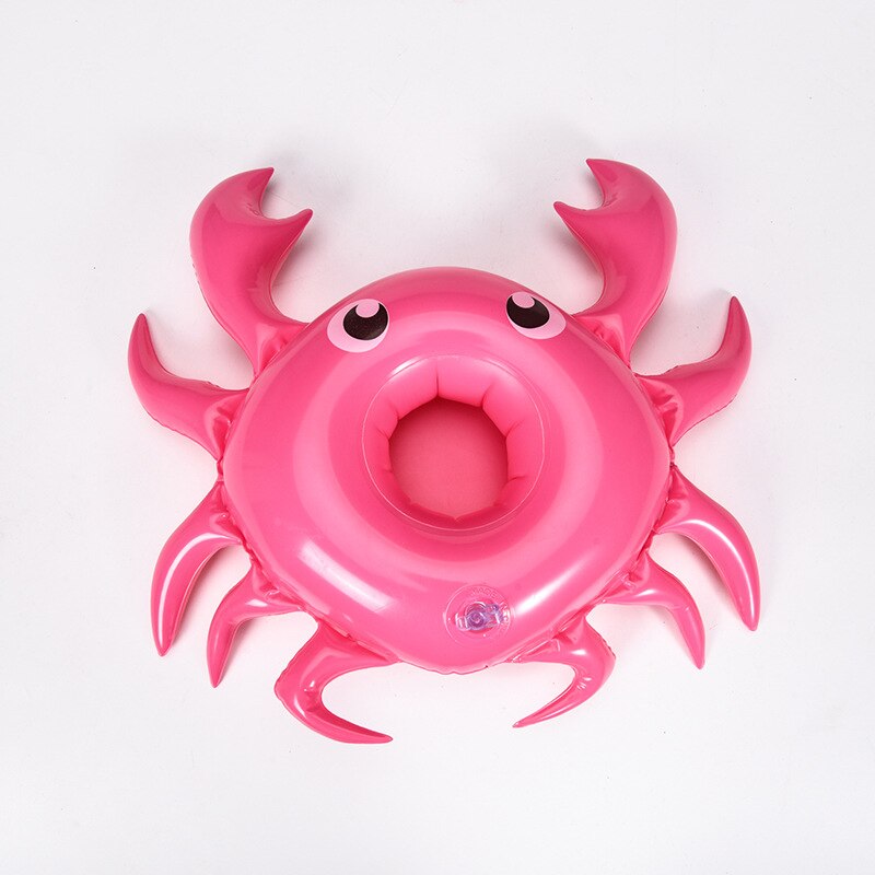 1pcs Pink Crab Drink Holder Float Toy Swimming Pool Rafts Inflatable Floating Summer Beach Party Kids Phone cup Holders