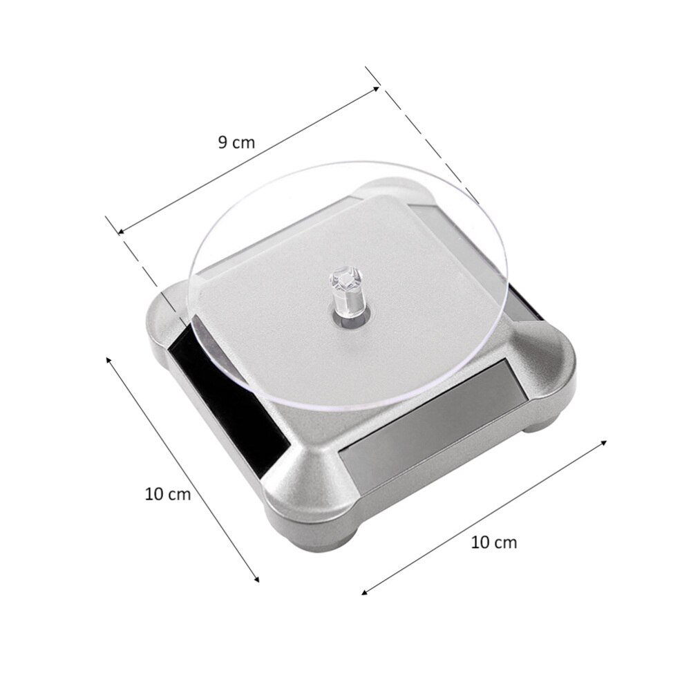 Solar Energy Electric Rotating Display Stand Tray Jewelry Accessories Prop Stand Phone Display Stand No Battery Included(Golden)