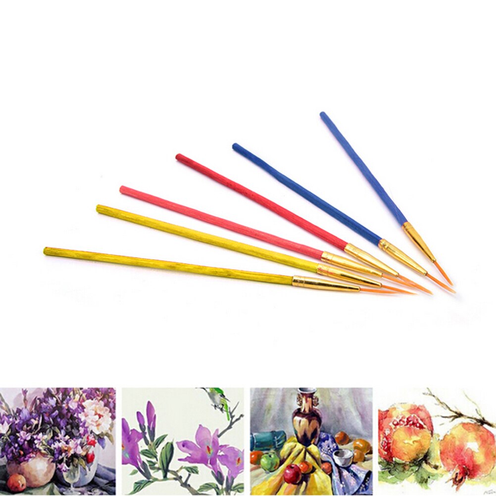 Set van 10 aquarelverfkwasten, nagelkunstpoederpenselen voor school, kunstbenodigdheden, verfkwasten en kantoorbenodigdheden