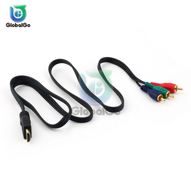 Hdmi til rca kabel hdmi hann  til 3 rca av kompositt hann m/m kontaktadapter konverter kabel ledning avsender