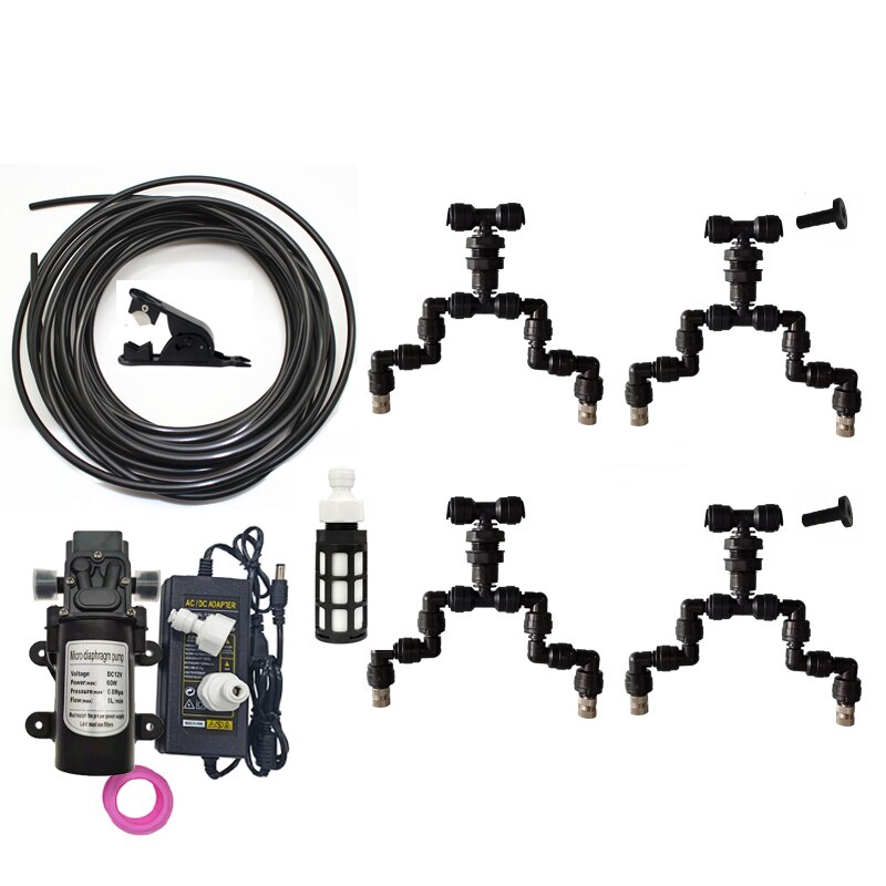 kit sistema di nebulizzazione per rettili acquario nebulizzatore spruzzatore serbatoio foresta pluviale 360 sistema di raffreddamento per animali domestici regolabile: marrone scuro